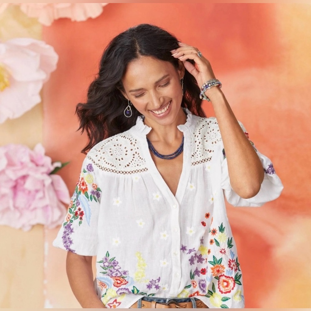 Sundance Terrace Vines Blouse XL